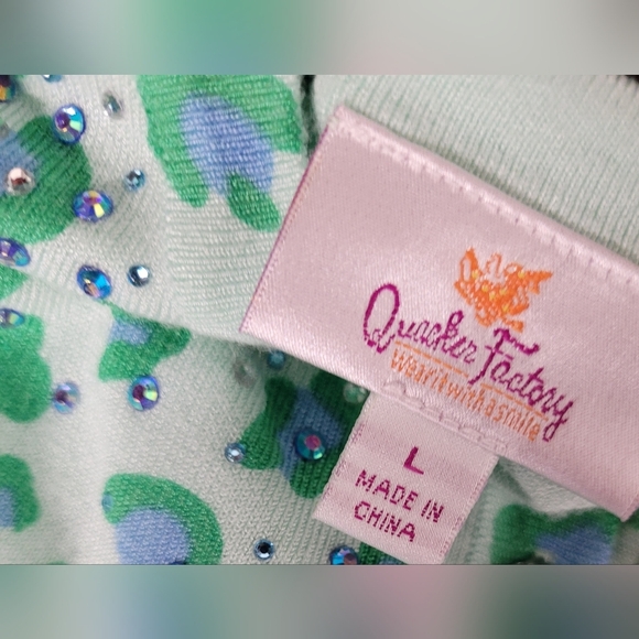 Quacker Factory Beautiful Cardigan Sweater L - Picture 3 of 4